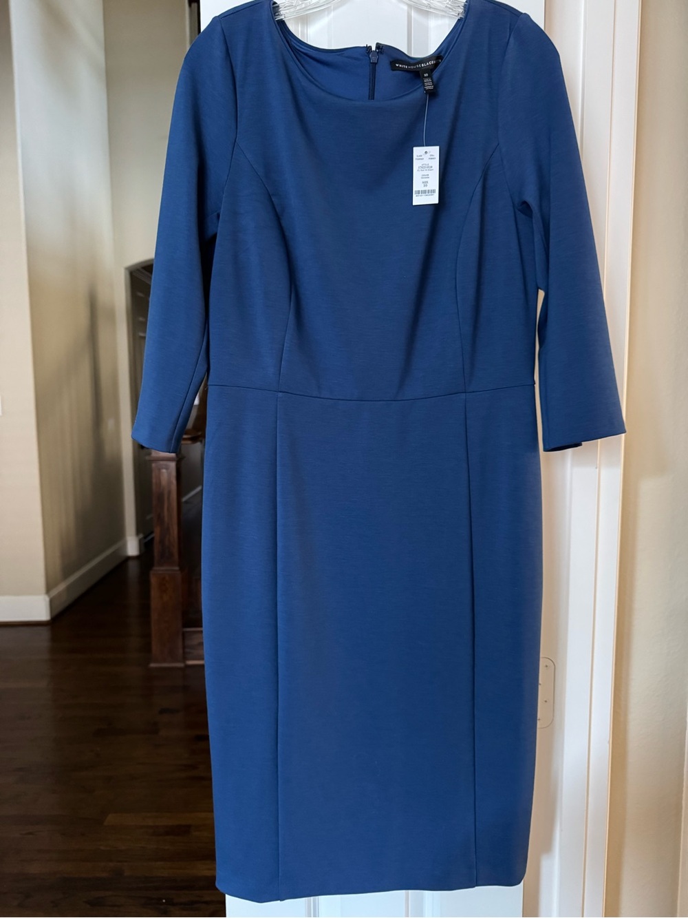 White House Black Market Navy Midi Sheath Dress